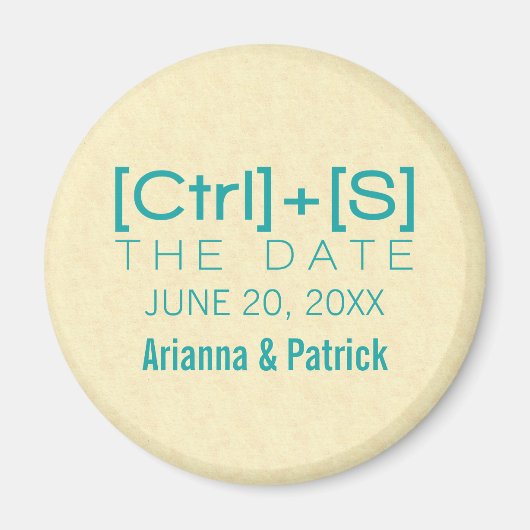 Aimant Geeky Typographie Enregistrer l'aimant de date, Tu (Devant)