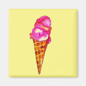 Aimant gelée de crème glacée art alimentaire mignon (Devant)