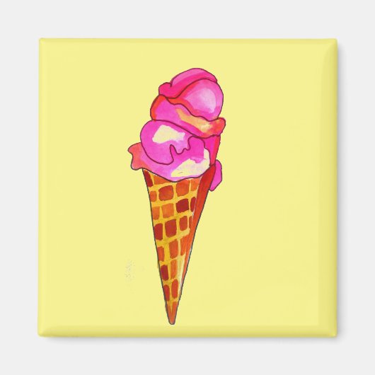 Aimant gelée de crème glacée art alimentaire mignon (Devant)