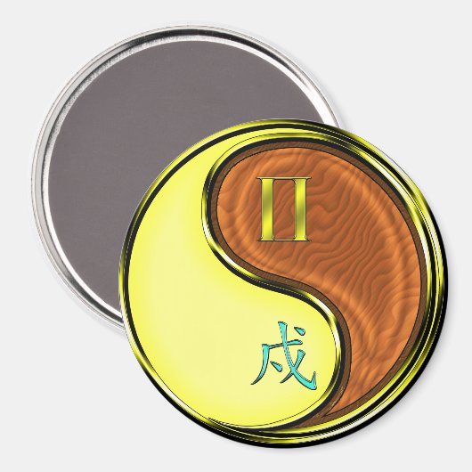 Aimant Gémeaux & Chien de Bois (Recto/Verso)