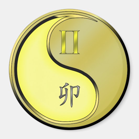 Aimant Gémeaux & Lapin Métal (Devant)