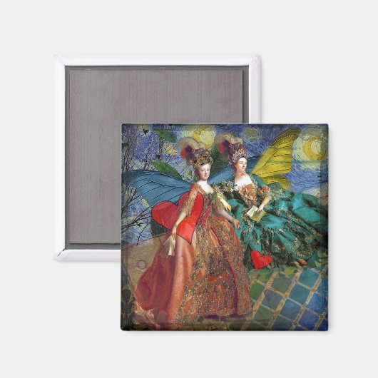 Aimant Gemini gothique classique femme papillon Whimsical (Recto/Verso)