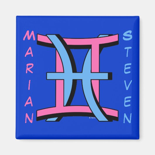 Aimant Gemini & Poissons PkBl (Devant)