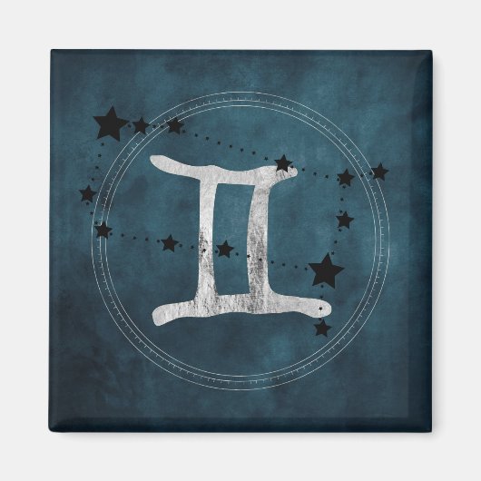 Aimant Gemini the Twins zodiac sign constellation stars (Devant)