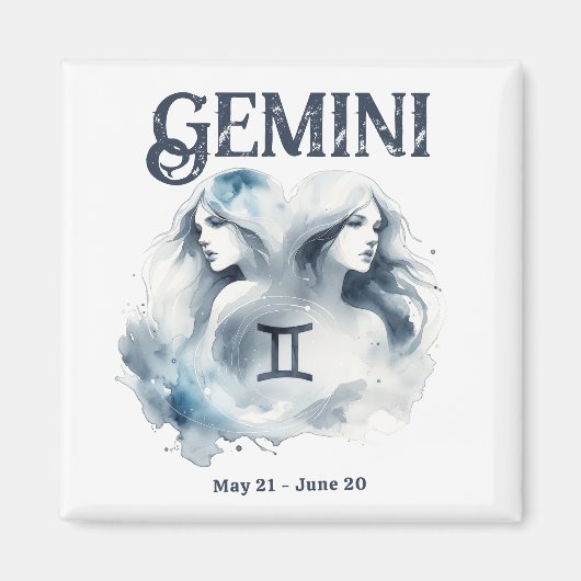 Aimant Gemini Twins Zodiac Sign Date de naissance personn (Devant)