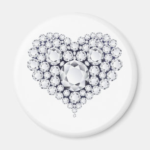 Aimant Gemmes de coeur de diamants