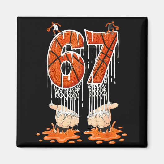 Aimant Gen Alpha Slang Kids 67 Basketball Ice Cream Drip  (Devant)