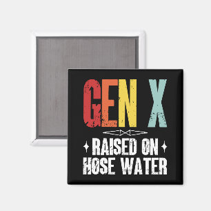 Aimant Gen X Élevé Sur L'Eau Du Tuyau, Génération X Rétro
