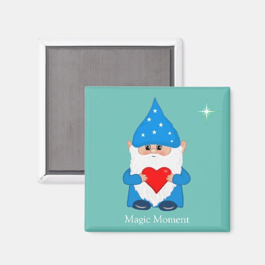 Aimant Gène magique mignon avec coeur sur turquoise (Recto/Verso)