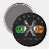 Aimant Génération X Irlande Skateboard dans les années 19 (Recto/Verso)