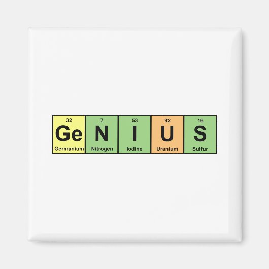 Aimant Génie - Tableau périodique des éléments Produits (Devant)