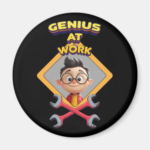 Aimant génie travail drôle réparation geek ordinateur ani