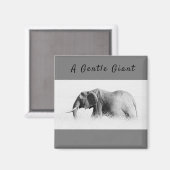 Aimant Gentle Giant Elephant haute clé photo avec texte (Recto/Verso)