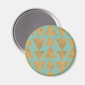 Aimant Geo Step extérieur | Motif Gold et Turquoise (Recto/Verso)
