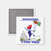 Aimant Geocache U Turn Queen (Recto/Verso)