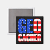 Aimant Geocacher américain (Recto/Verso)