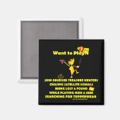 Aimant Géocaching...Vous voulez jouer ? (Recto/Verso)