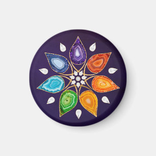 Aimant Geode Chakras Mandala - Lotus Petals