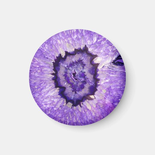 Aimant Géode d'agate violet tombé (Devant)