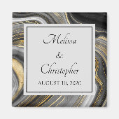 Aimant Géode d'or et de gris moderne Mariage minéral (Devant)