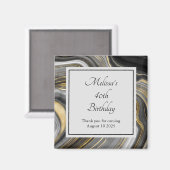 Aimant Géode moderne Gold & Grey Agate Géode Minéral Anni (Recto/Verso)