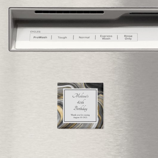 Aimant Géode moderne Gold & Grey Agate Géode Minéral Anni (In Situ (Lave-vaisselle))