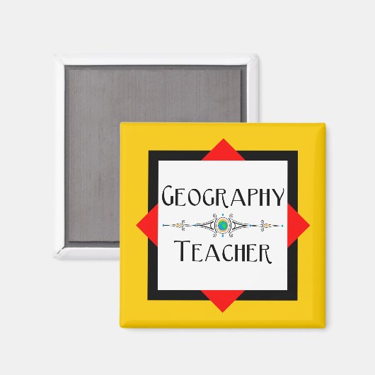 Aimant Géographie Bloc de couleurs de l'enseignant (Recto/Verso)