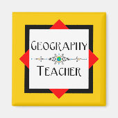 Aimant Géographie Bloc de couleurs de l'enseignant (Devant)