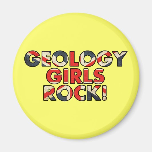 Aimant Geology Girls Rock ! (Drapeau UK) (Devant)