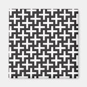 Aimant Géométrie noir et blanc (Devant)