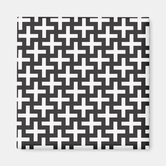 Aimant Géométrie noir et blanc (Devant)