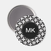 Aimant Géométrie noir et blanc (Recto/Verso)