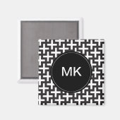 Aimant Géométrie noir et blanc (Recto/Verso)