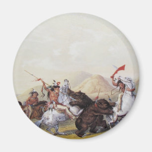 Aimant George Catlin - attaque de l'ours gris