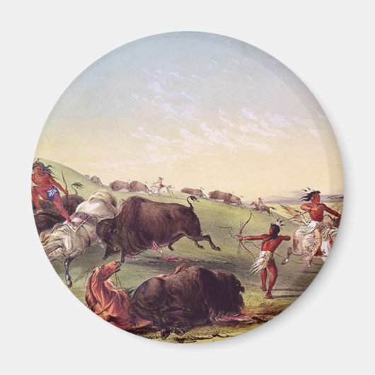 Aimant George Catlin - Chasse au bison (Devant)