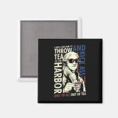 Aimant George Washington Jetant Tea Kick 4 juillet (Recto/Verso)