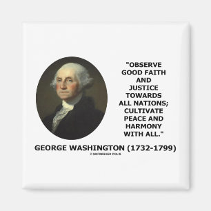 Aimant George Washington observent la citation de bonne