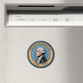 Aimant George Washington US President Illustration Badge (In Situ (Lave-vaisselle))