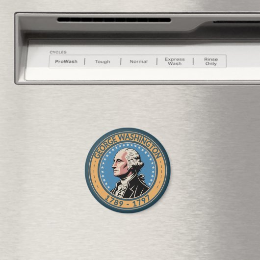 Aimant George Washington US President Illustration Badge (In Situ (Lave-vaisselle))