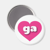 Aimant Géorgie coeur rose chaud - J'aime ga (Recto/Verso)