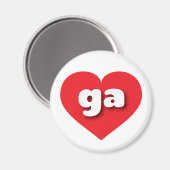 Aimant Géorgie coeur rouge - J'aime ga (Recto/Verso)
