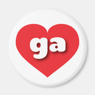 Aimant Géorgie coeur rouge - J'aime ga