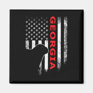 Aimant Géorgie Drapeau Usa Patriotique. Ga Style Vintage