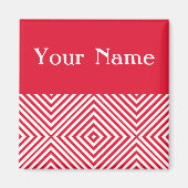 Aimant Geranium Diamond Chevron avec nom (Devant)