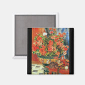 Aimant Geraniums et chats de Pierre Renoir (Recto/Verso)
