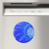 Aimant gerbera bleu électrique (In Situ (Lave-vaisselle))
