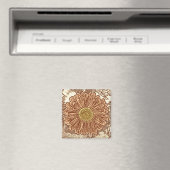 Aimant Gerbera Daisy Block Imprimer - brun et bronze (In Situ (Lave-vaisselle))