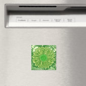 Aimant Gerbera Daisy Block Imprimer - vert citron (In Situ (Lave-vaisselle))