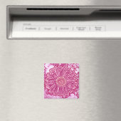 Aimant Gerbera Daisy Block Print - nuances roses (In Situ (Lave-vaisselle))