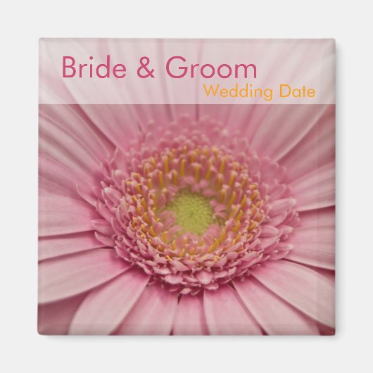 Aimant Gerbera rose ・ Enregistrer l'aimant de la date (Devant)